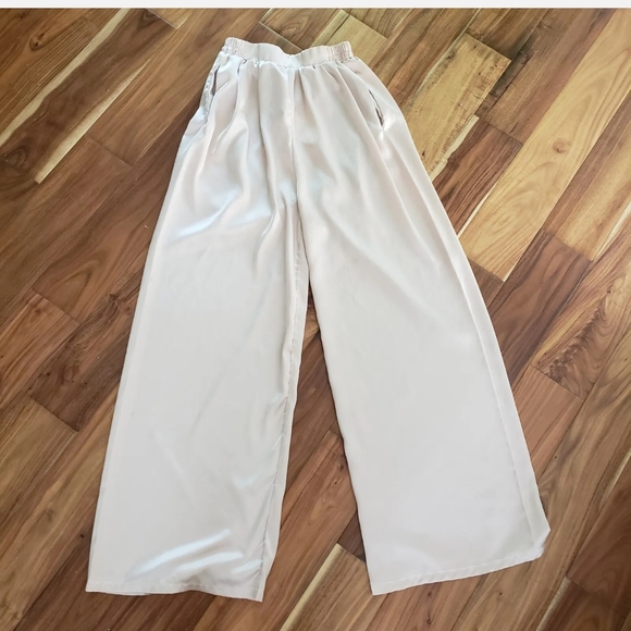 NWT Oh My Love OML london satin wide leg natural pant 6 - Picture 2 of 7